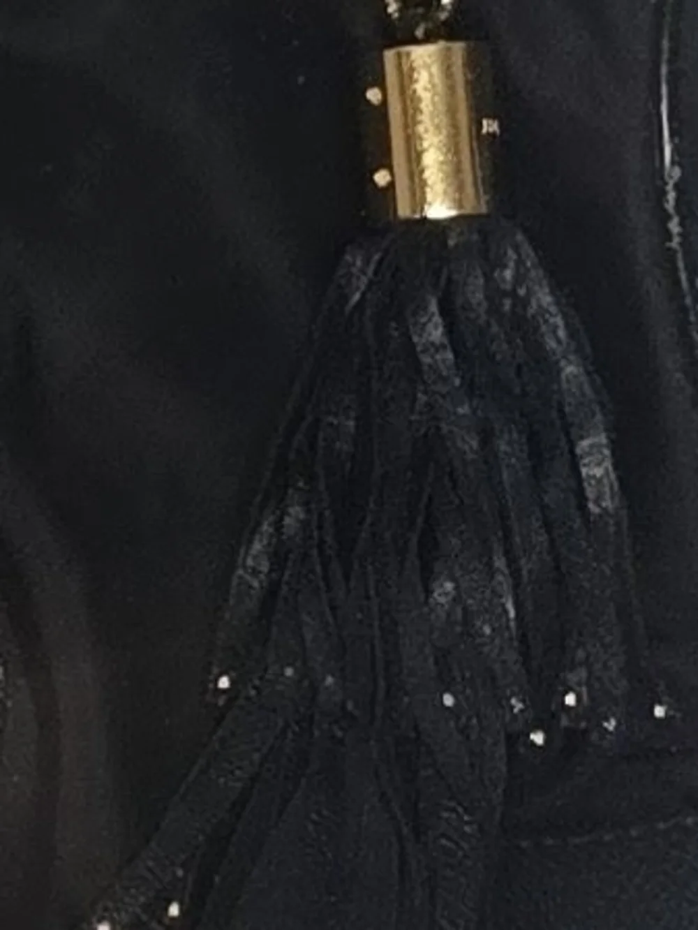 Vintage Juicy Couture Black Leather Tassel Bag Charm / Purse for Repair TLC READ